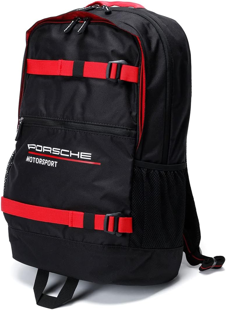 Porsche Motorsport backpack, black, adjustable straps, official merchandise