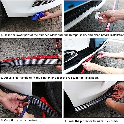 Universal Car Front Bumper Spoiler Rubber Sticker Lip Splitter Body Protector, 2.5M /8.2 ft
