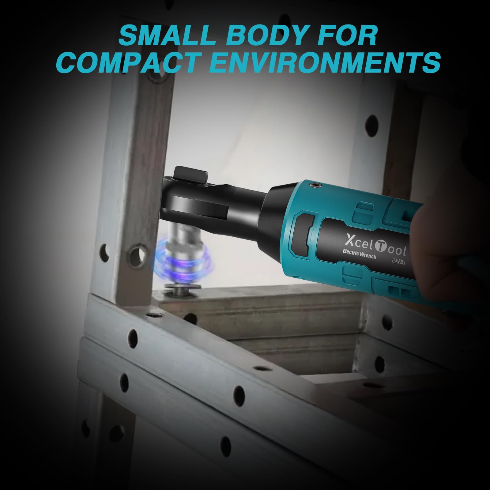 Funnyway 20V Cordless Ratchet Wrench, 3/8”Cordless Ratchet, Max Torque 80N.m, 320RPM Power Battery Ratchet with Variable Speed, Including 2 x 2.0Ah Batteries, LED Light, 6 Sockets (Red)