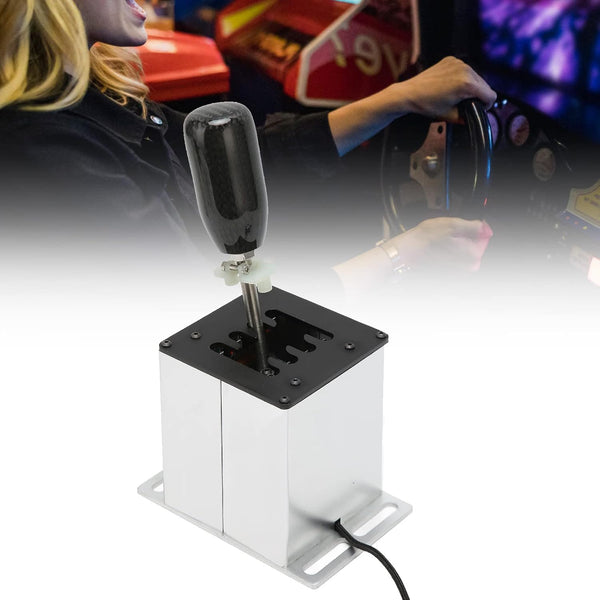Simulator Shifter for ATS ETS Dust WRC Sim Racing Games, 7 Plus R Racing Game H Shifter with Carbon Fiber Grip, USB Shifter for Logitech G29 G27 G25 G920 T300RS GT