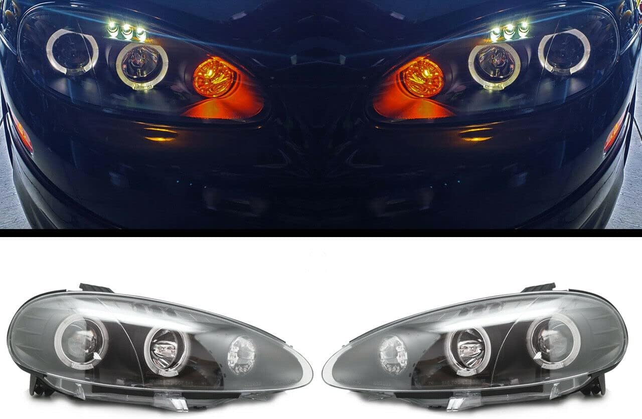 GAZOZ PERFORMANCE Projector Headlights For 2001-2005 MX-5 w/LED Halo-Black/Chrome