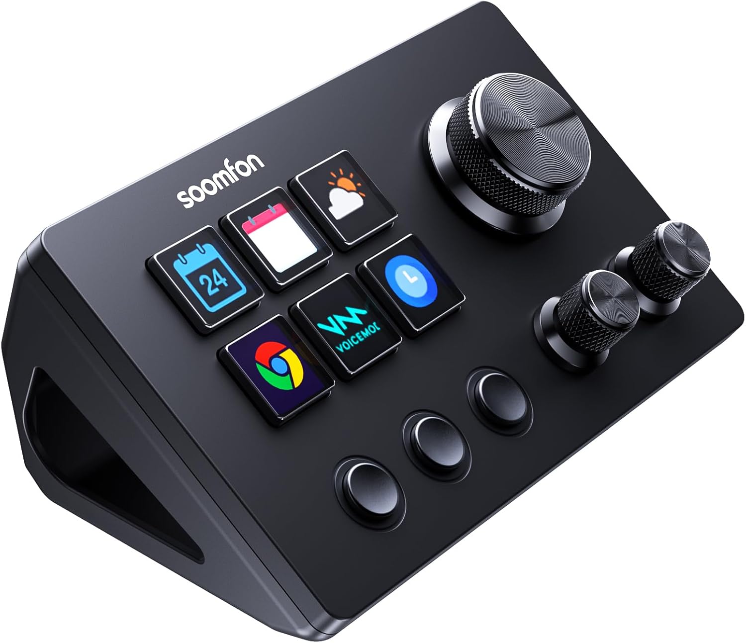 SOOMFON Stream Controller SE Deck with 6 Macro Keys and Dashboard, Customizable LCD Buttons Support Trigger Actions in OBS, Twitch, YouTube for Content Creators Streaming, Compatible with PC and Mac