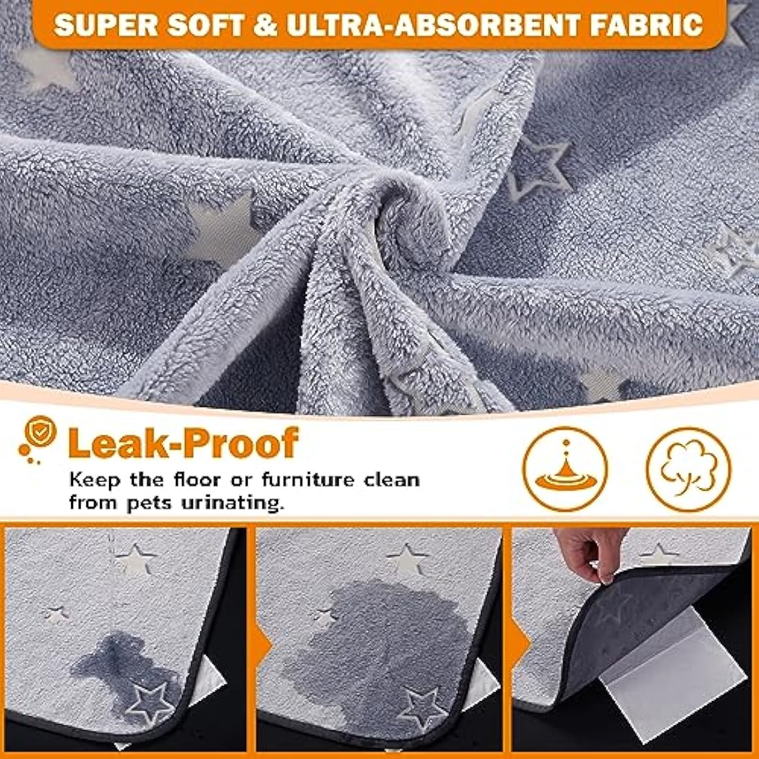 Washable Puppy Pads Extra Large, 182x182cm Fast Absorption Reusable Puppy Pads, Dog Pee Pad xl, Waterproof Whelping Pads, Non-Slip Large Puppy Training Pads Pet Playpen Puppy Mat for Floor, Dog Crate