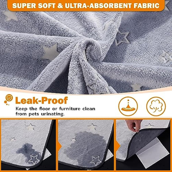 Washable Puppy Pads, 2 Packs Fast Absorption Reusable Puppy Pads, Dog Pee Pad, Waterproof Whelping Pads, Non-Slip Training Pads Pet Playpen Puppy Mat for Floor, Dog Crate -70x100cm