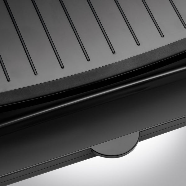 George Foreman Medium Electric Fit Grill [Non stick, Healthy, Griddle, Toastie, Hot plate, Panini, BBQ, Energy saving, Vertical storage, Easy clean, Drip tray, Ready to cook light] Black, 1630W 25810