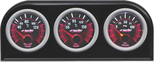 Simoni Racing DIN Panel Metal for 3x52 mm instruments black