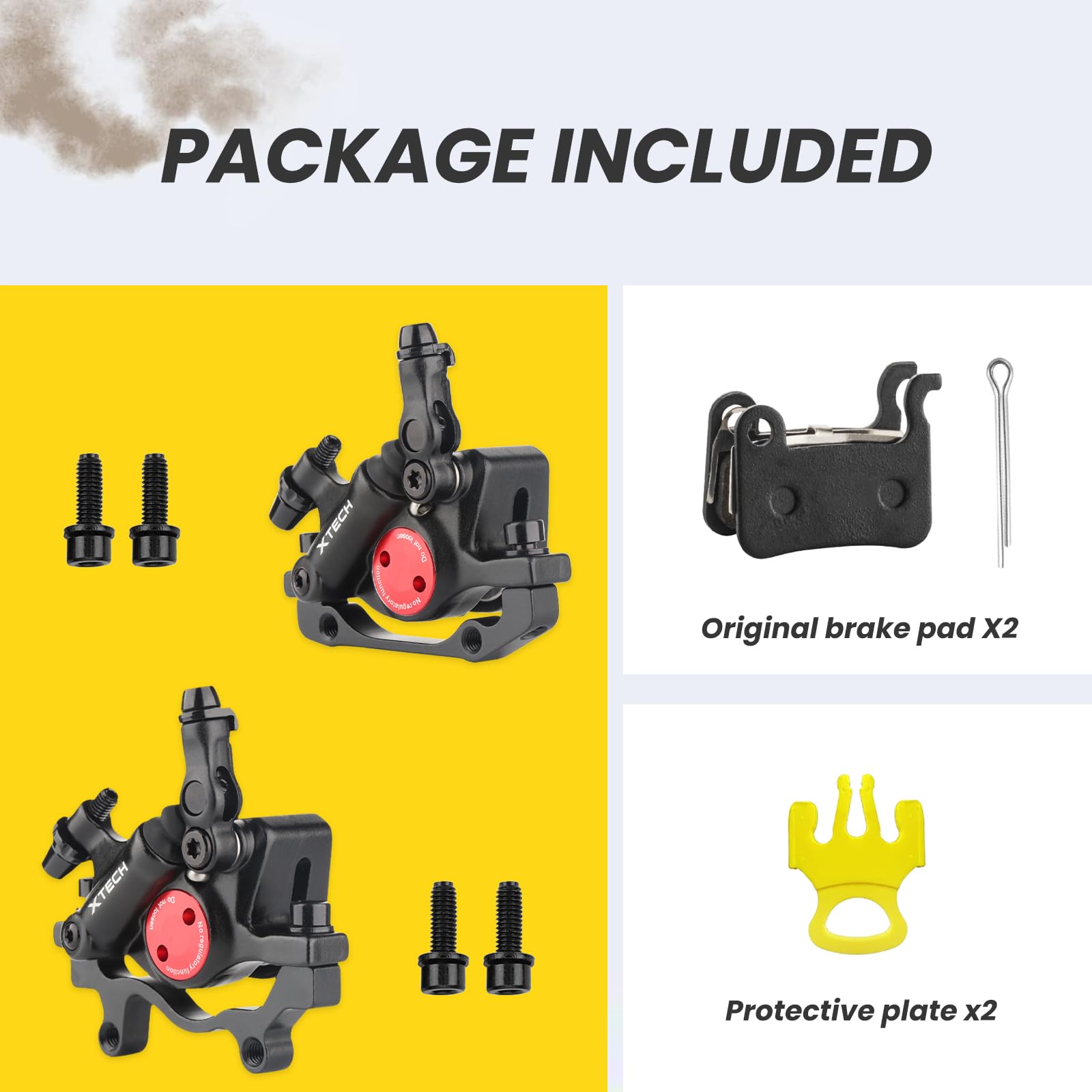 Hydraulic Disc Brake Calipers, HB-100 Line Pulling Bike Disc Brake Caliper Set Front and Rear,for MTB Bike, E-bike, Folding Bike