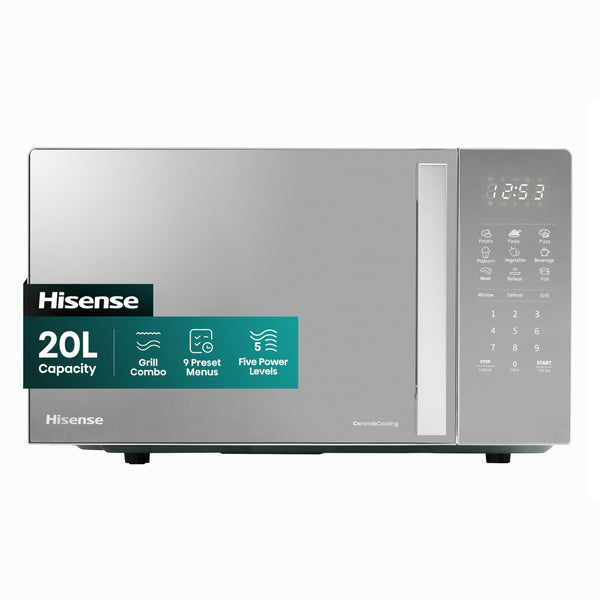 Hisense H23MOBSD1HUK 23 Litre 800W electronic Microwave with Auto Defrost, Digital Display, Smart Cook, Multi level cooking and Easy Clean- Black