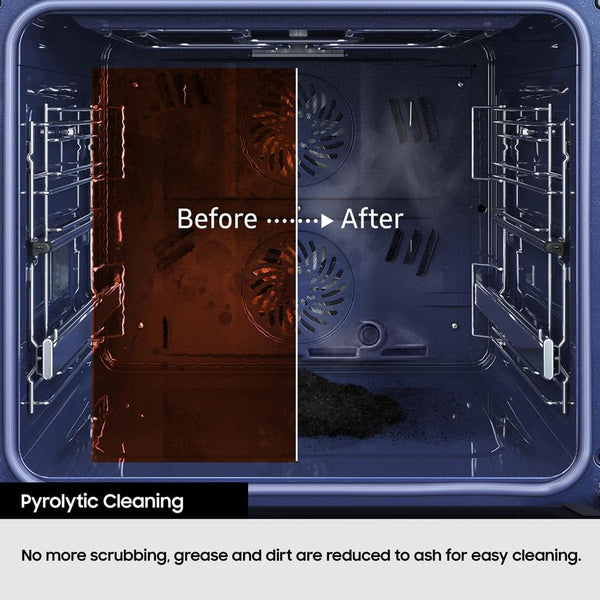 Samsung Series 4 Dual Cook Flex Smart Oven with Pyrolytic Cleaning, Colour: Stainless Steel, NV7B45305AS