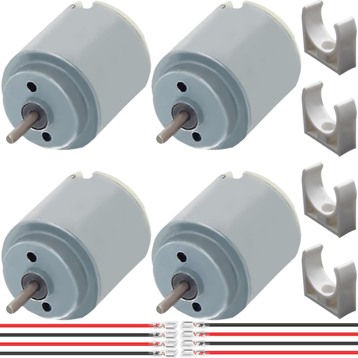 2 Pcs 545 Micro Motor DC 3.7-7.4 V 23500 RPM Long Shaft High Torque Gear RC Power Wheel Mini/Small Motor with Spring Wire, for RC Toy Car/Robot/Mini Fan/Electric Drill/UAV/DIY/Test