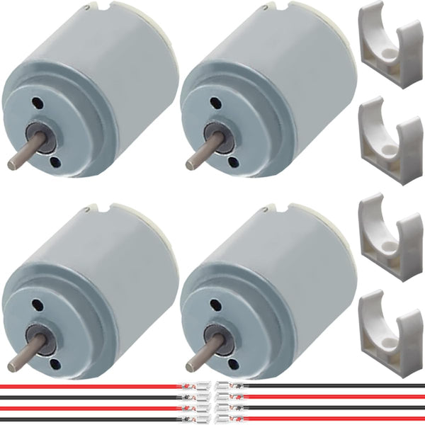 2 Pcs 545 Micro Motor DC 3.7-7.4 V 23500 RPM Long Shaft High Torque Gear RC Power Wheel Mini/Small Motor with Spring Wire, for RC Toy Car/Robot/Mini Fan/Electric Drill/UAV/DIY/Test