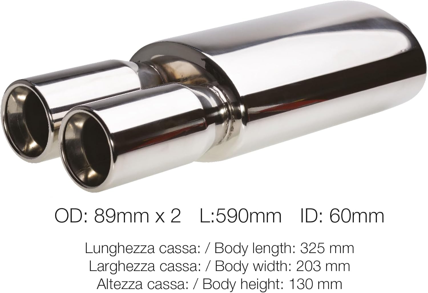 Simoni Racing ESR109 Exhaust Muffler Oval Inox