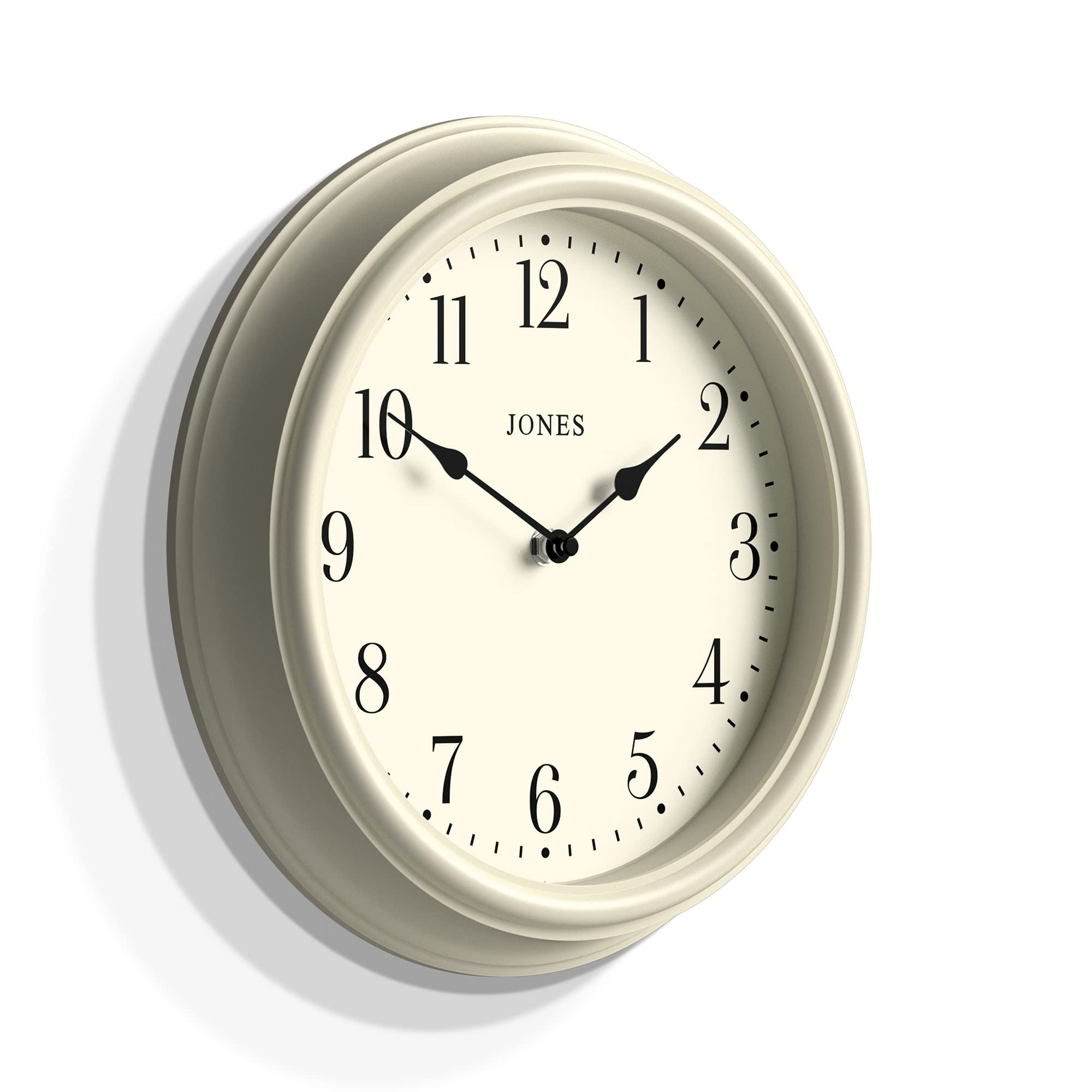 Jones Clocks Venetian wall clock | Classic round clock | 30cm | White | Arabic numerals | Traditional design ideal for kitchen, living room or