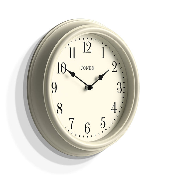 Jones Clocks Venetian wall clock | Classic round clock | 30cm | White | Arabic numerals | Traditional design ideal for kitchen, living room or