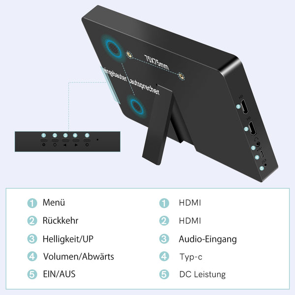 Ulrhzar Small Touchscreen Monitor 7.8inch 1280x400P 60Hz 300cd/m² Brightness for Raspberry Pi PC Laptop, Touch Screen Portable Monitor GPU CPU AIDA64 Monitoring