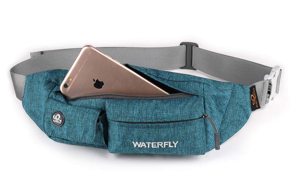 Waterfly Waist Bag Pack Slim Water Resistant Fanny Pack Travel Bum Bag Running Belt for Traveling Cycling Hiking Camping