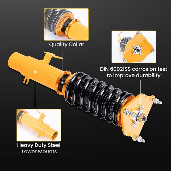 maXpeedingrods Height Adjustable Coilover Lowering Spring Shock Absorber Kit for S R53 Mk I (2002-2006)
