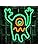 Eufrozy Dimmable Ghost Neon Sign, LED Haunted House Ghost Neon Light Acrylic Plate Powered by USB with Switch, 28 * 24cm Green Wall Light for Amusement Park Ghost Room Bar Party Decoration