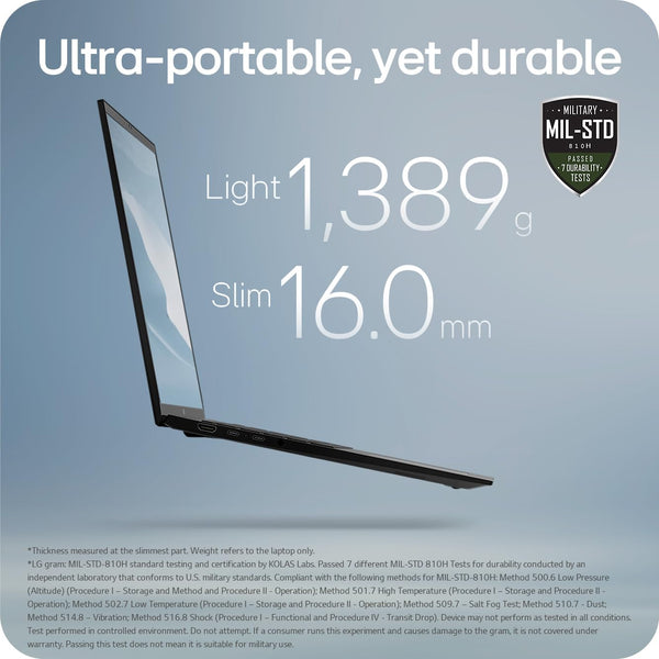 LG gram 16Z90TL - 16 Inch 2.5K IPS Ultra-Lightweight Laptop, Intel Core Ultra 7 256V 47TOPS NPU - EVO Edition, 16GB RAM, 1TB SSD, Windows 11 Home, gram Hybrid AI, Copilot+ PC, Black (2025)