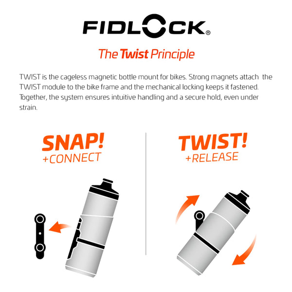 Fidlock Twist Bottle Set 800 + Bike Base Transparent Clear