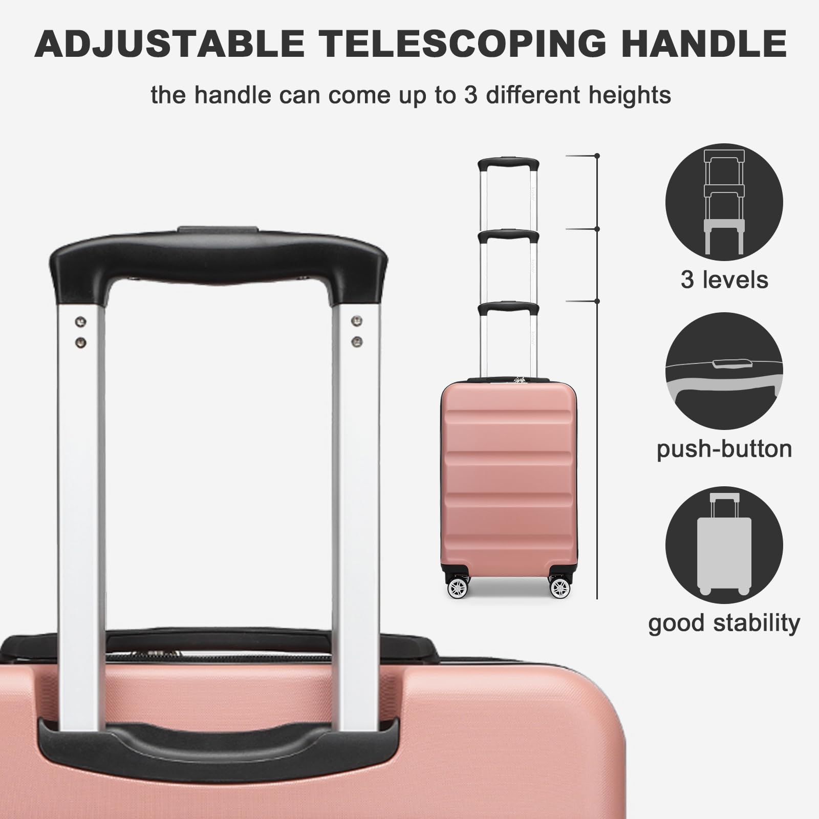 Kono Lightweight 28" Large Suitcase | Hard Shell with TSA Lock | 4 Dual Spinner Wheels | Expandable Design for Easy Travel | Perfect for Business & Vacation (Cream White,75x47.5x29.5cm)