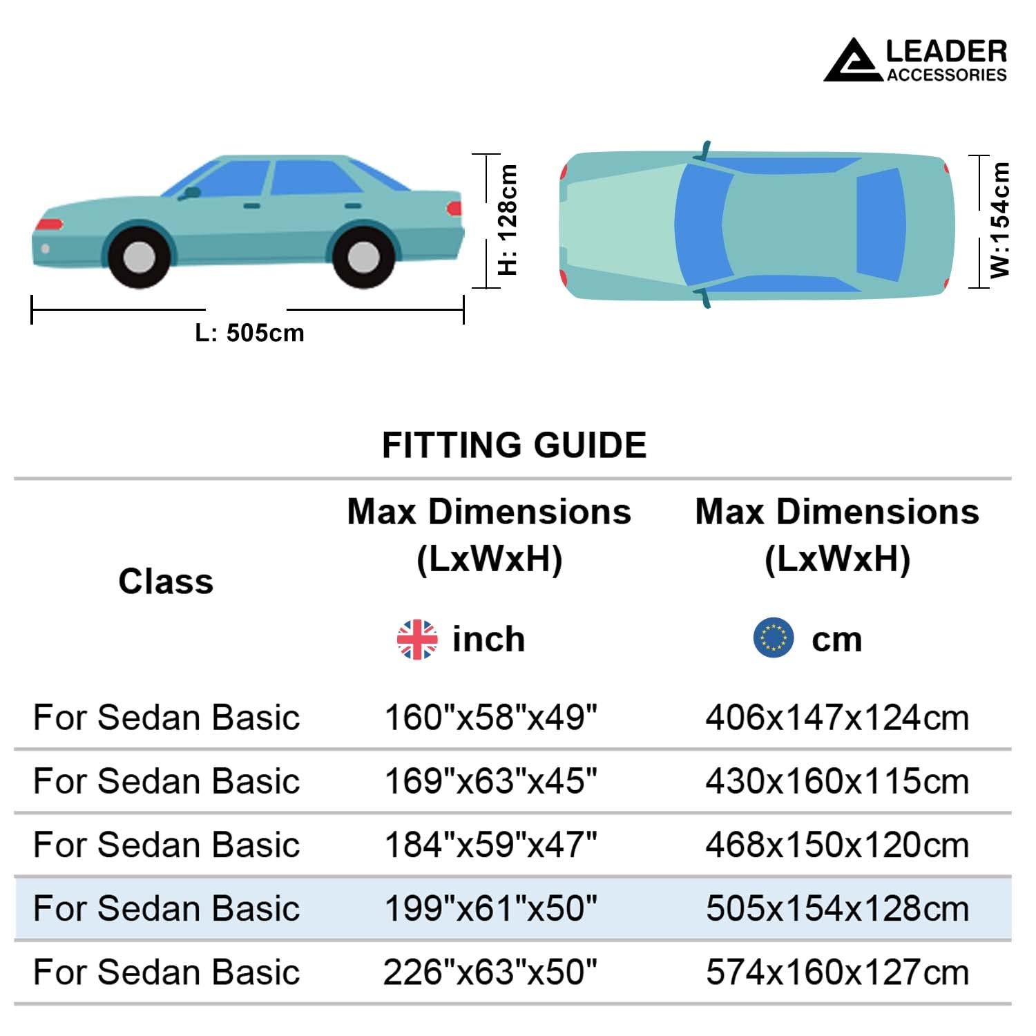 Leader Accessories Full Car Cover Premium 5 Layers Waterproof Breathable Vehicle Cover Universal Fit (Sedan-200"x61"x50",Grey,Outdoor)