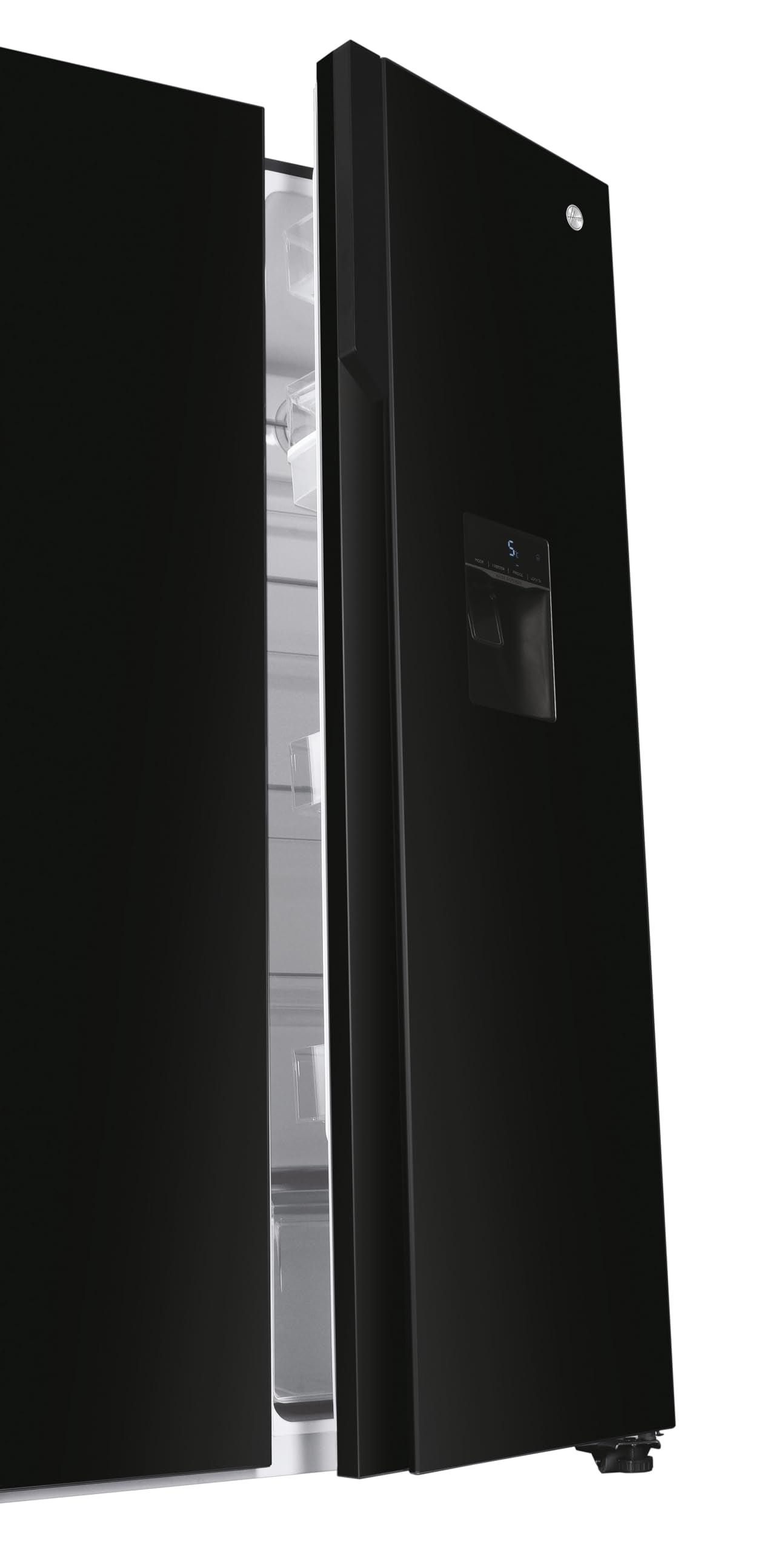 Hoover H-FRIDGE 500 MAXI Freestanding American Fridge Freezer with Water Dispenser, Side by Side, Total No Frost Technology, E Class, 532L Total Capacity, Inox, 91x67x177 cm - HHSBSO6174XWDK-1
