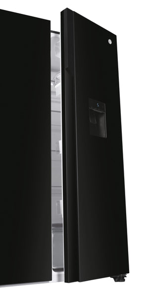 Hoover H-FRIDGE 500 MAXI Freestanding American Fridge Freezer with Water Dispenser, Side by Side, Total No Frost Technology, E Class, 532L Total Capacity, Inox, 91x67x177 cm - HHSBSO6174XWDK-1