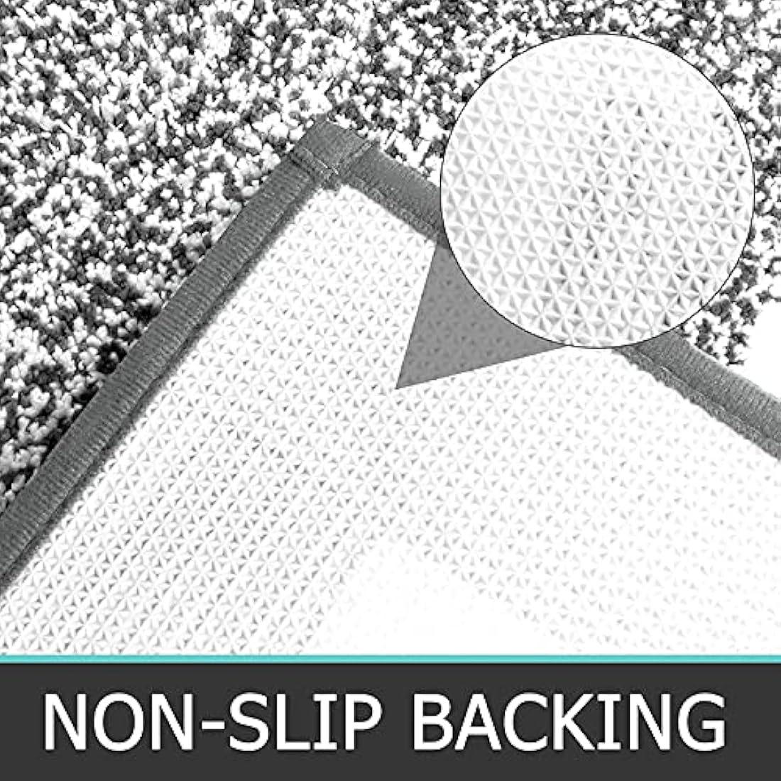 Pauwer Ultra Soft Bathroom Mat Sets 3 Piece Luxury Non Slip Absorbent Bath and Toilet Mat Set Machine Washable Bath Floor Rug Shower Rug, Dark Grey