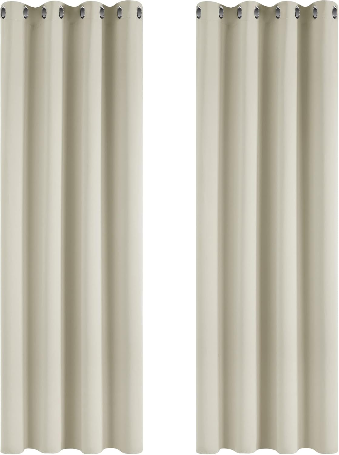 Deconovo Blackout Curtains Eyelet Super Soft Thermal Insulated Ring Top Blackout Curtains for Nursery 46 x 54 Drop Inch Dark Grey 2 Panels