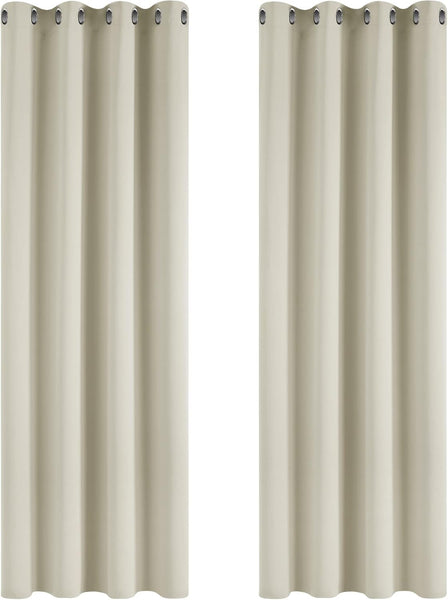 Deconovo Blackout Curtains Eyelet Super Soft Thermal Insulated Ring Top Blackout Curtains for Nursery 46 x 54 Drop Inch Dark Grey 2 Panels