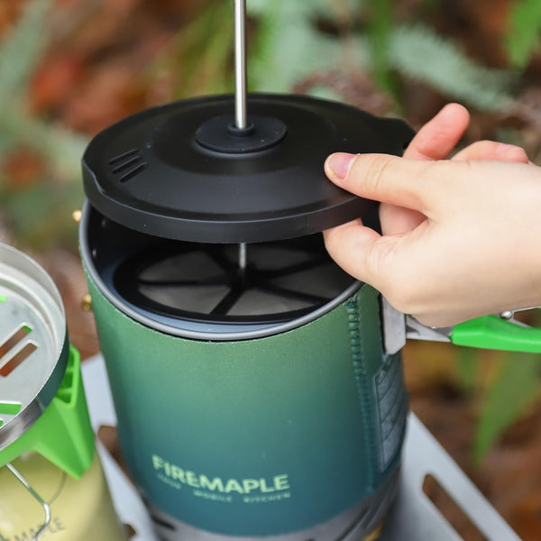 Fire-maple FMS-X2 Personal Cooking System Outdoor Hiking Camping Equipment Oven with Piezo Ignition POT Support & Stand for Outdoor Acitivities- Portable Propane Gas Stove Burner