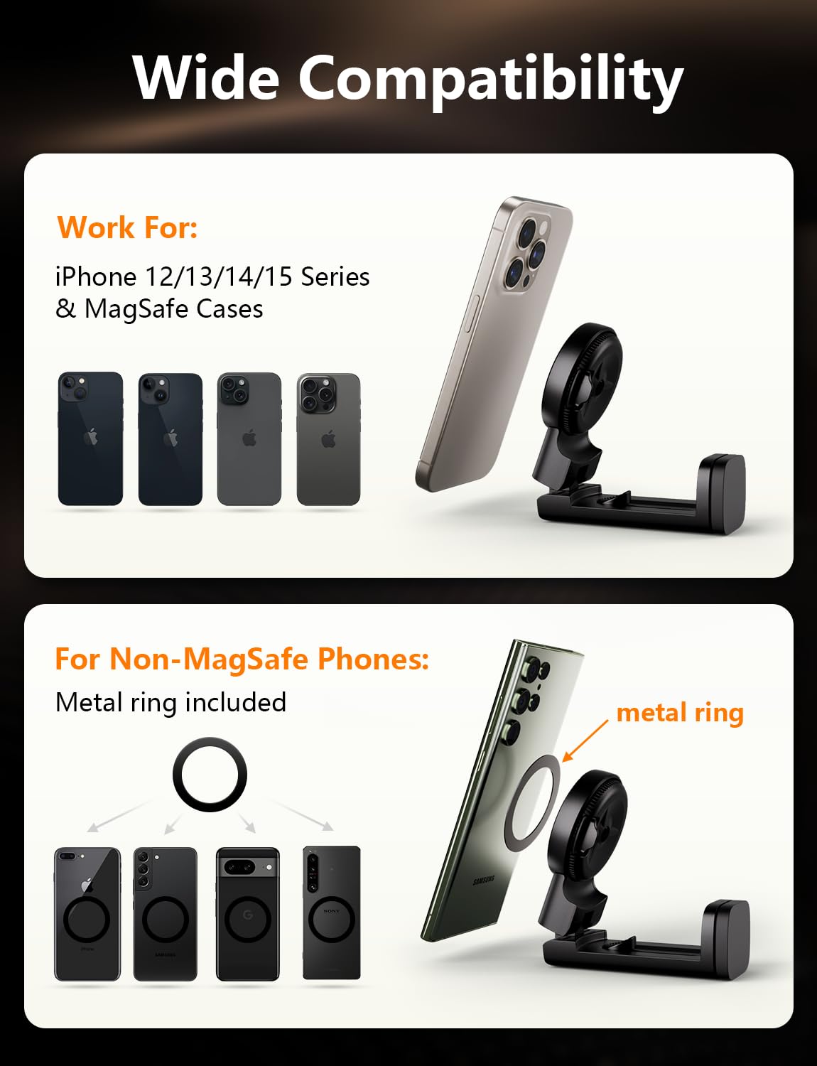 Airplane Phone Holder - Klearlook 4 in 1 Adjustable Phone Stand for Travel,360 Rotation Handsfree Viewing Flight Phone Holder,Foldable Travel Essential,Accessory for Flying/Traveling/Home/Office-Black