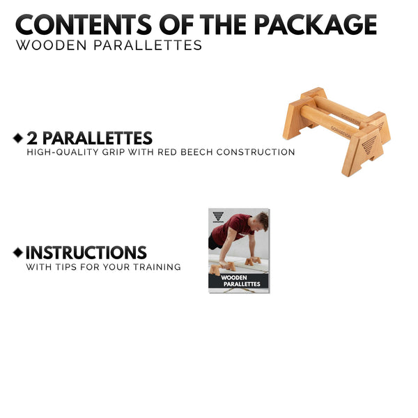 GORNATION Wooden Parallettes, Beech Wood Parallettes Bars, Wood Bars for Calisthenics, Fitness, Handstand & Push Up, Non-Slip Feet & Portable