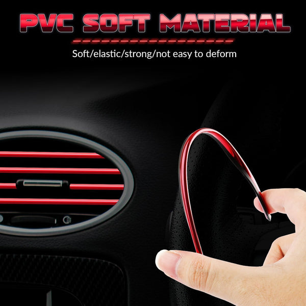 Tabanzhe Car Vent Outlet Trim-20PCS Car Air Outlet Strip Car Interior Decoration Air Conditioner Strip for Auto Interior(Red)