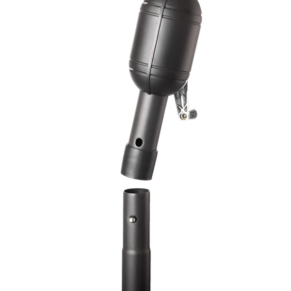 Alfresia 2.7 Metre Parasol - Round with Push Button Tilt, Outdoor Table Parasol Umbrella with Crank Handle, Garden Patio Sun Shade, Grey, Easy Assemble