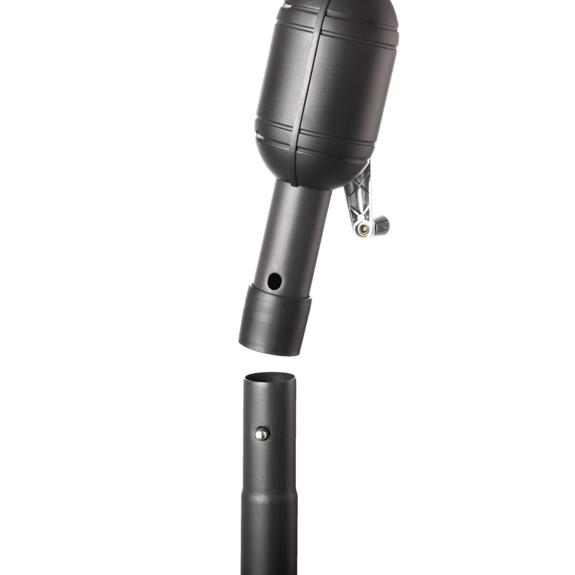 Alfresia 2.7 Metre Parasol - Round with Push Button Tilt, Outdoor Table Parasol Umbrella with Crank Handle, Garden Patio Sun Shade, Grey, Easy Assemble