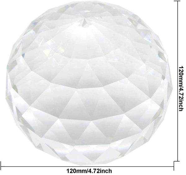Clear Glass Crystal Ball Prism Suncatcher Rainbow Maker, Sphere Faceted Gazing Ball for Window, Feng Shui, Home Office Garden Decoration