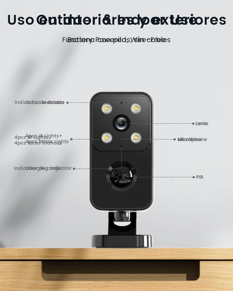 ieGeek No Monthly Fee 2K Security Camera Outdoor Wireless, 180° Horizontal Pan, Rechargeable Battery Wifi Home Camera, Colour Night Vision, Motion Detection, Siren Floodlight, Voice Intercom, IP65