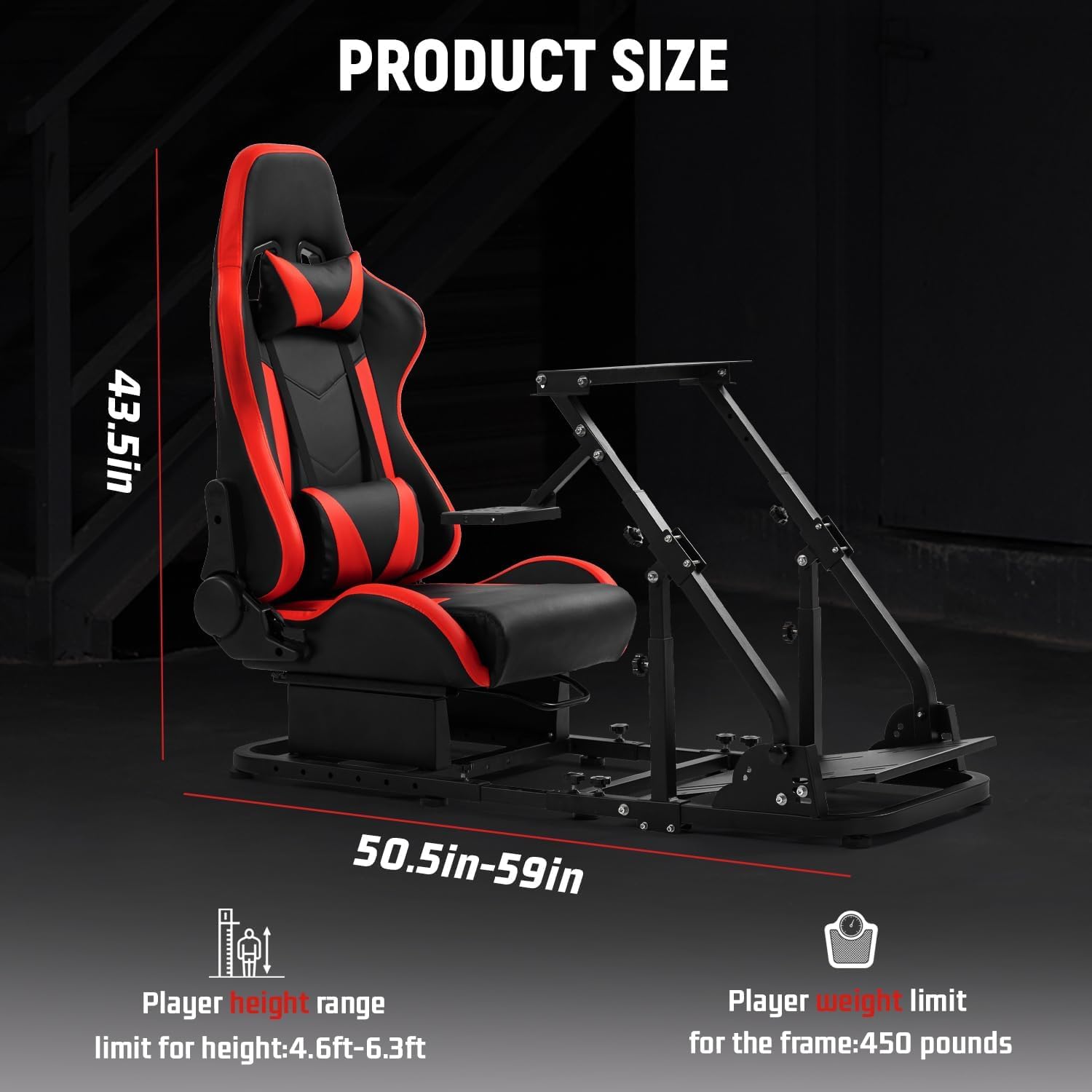Dardoo G923 Racing Simulator Cockpit Frame with Comfortable Seat Fits for Logitech/Thrustmaster/Fanatec G27 G29 G920 T300RS, Steering Wheel Stand, Not Include Steering Wheel, Pedal and Handbrakel