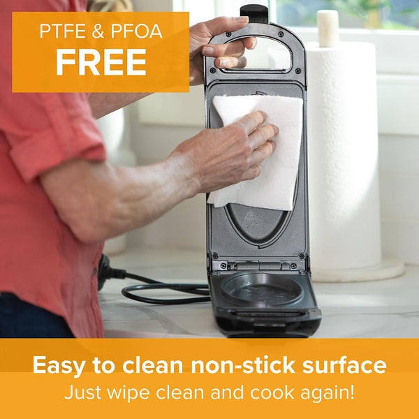 5 Minute CleverChef - 700W - Non-Stick Multicooker - Great for Steaks, Omelettes, Toasties, Pizzas & Dessert Maker - Free Drew&Cole Recipe App - Quick Meals - Cool-Touch Handle & Auto Temp Sensor