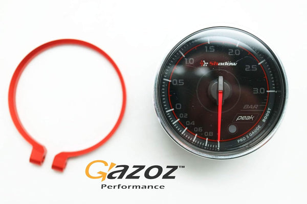 Gazoz Performance 52mm Boost Gauge PRO3 BF Turbo Meter 3 BAR Dual LED Electrical - Shadow Gauge