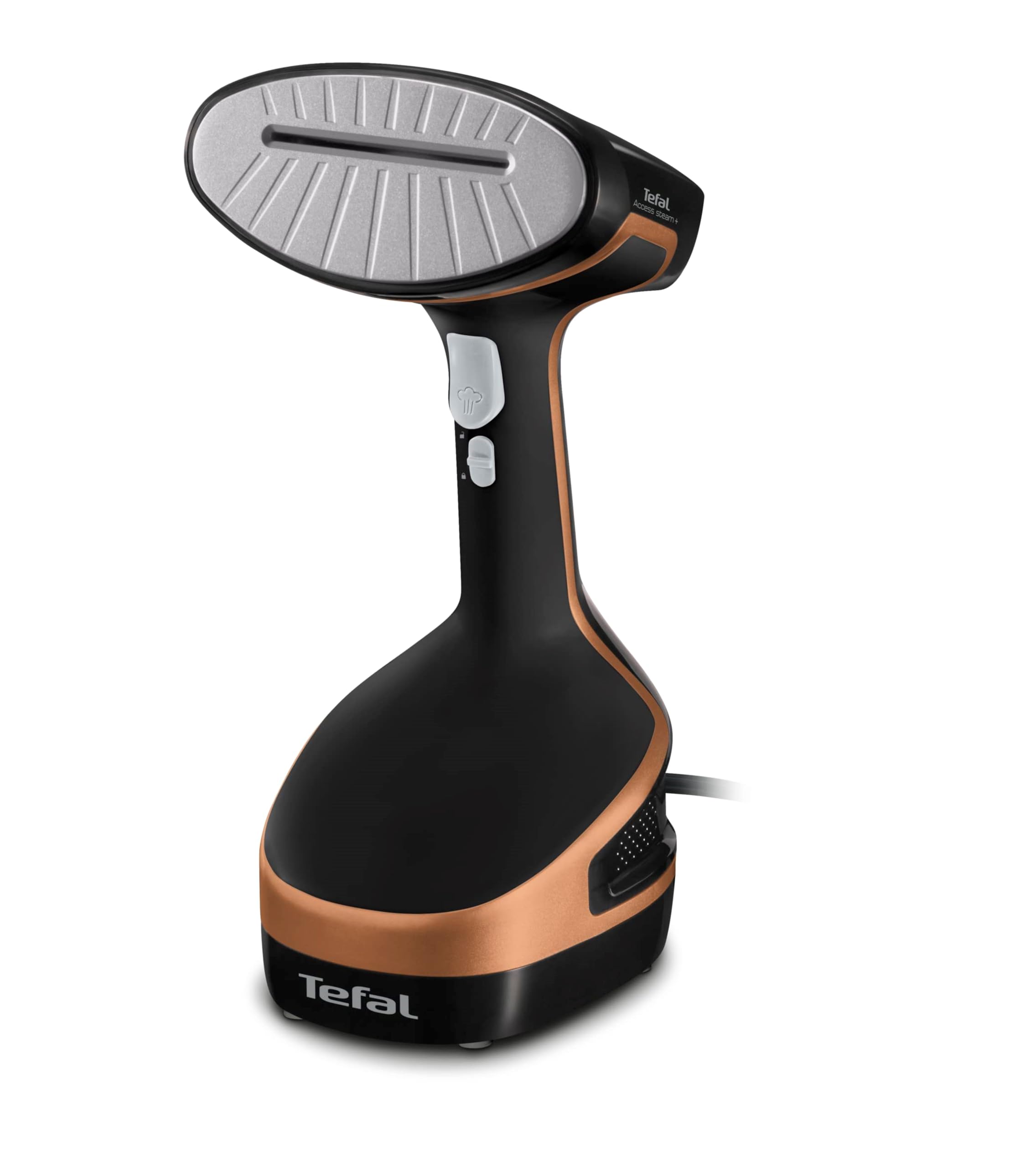 Tefal Access Steam+ Handheld Clothes Steamer, 1600W, 26 g/min Steam, No Ironing Board Needed, 2 Steam Levels, Sanitising Steam, Black & Rose Gold, DT8103