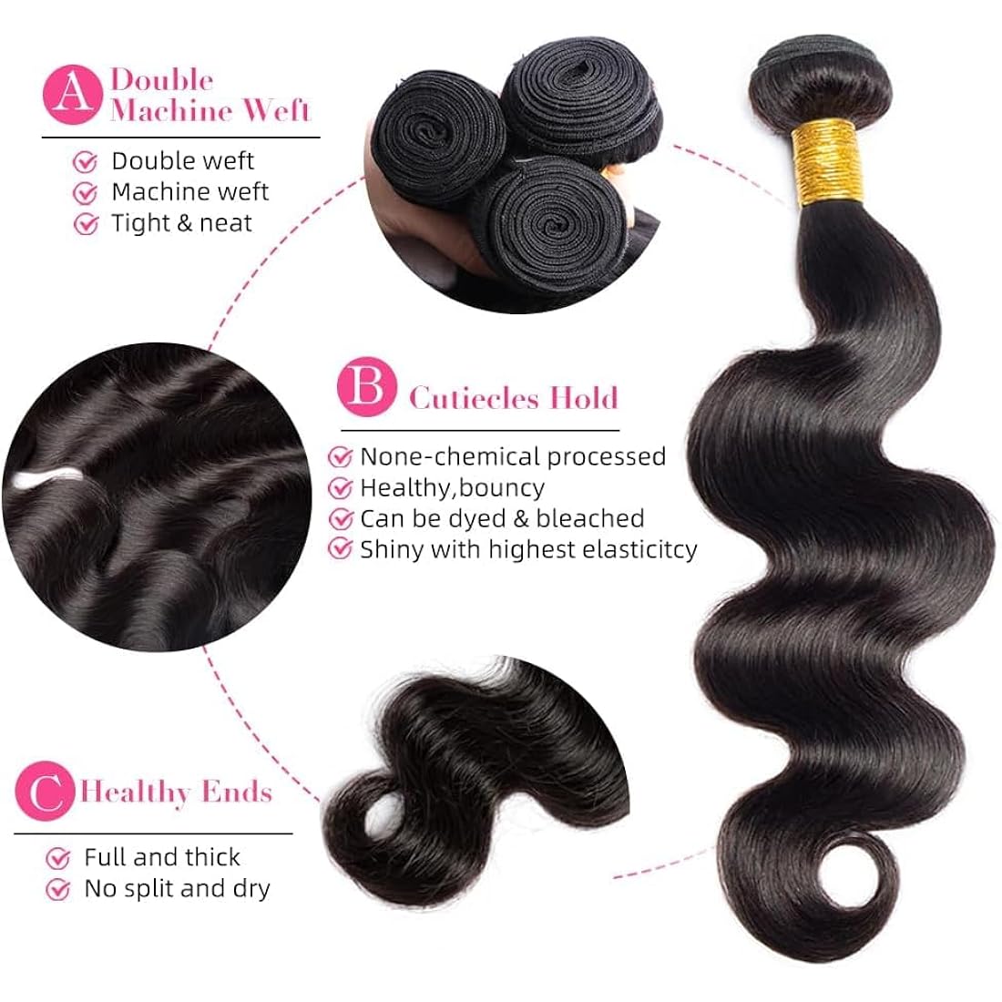 Body Wave Human Hair Bundles 12A Grade 100% Unprocessed Brazilian Virgin Human Hair Bundles Body Weave Wavy Bundles Deals Weave Hair Extensions 20 20 20 Inch