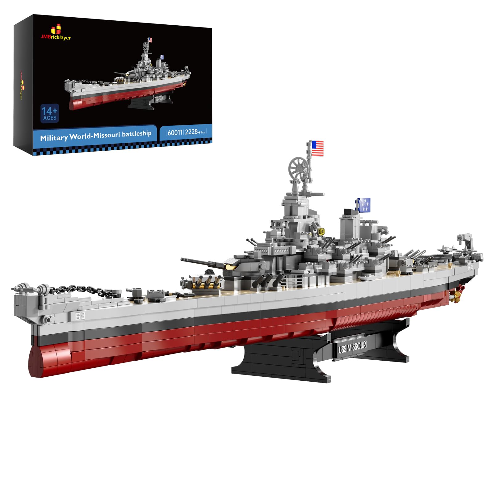 Nuclear Submarine Building Blocks Sets with Lights, Military Type-094 Submarine Kits, WW2 History War Collectible Battleship Construction Toys Model Decor, Gifts for Boys Teens Adults
