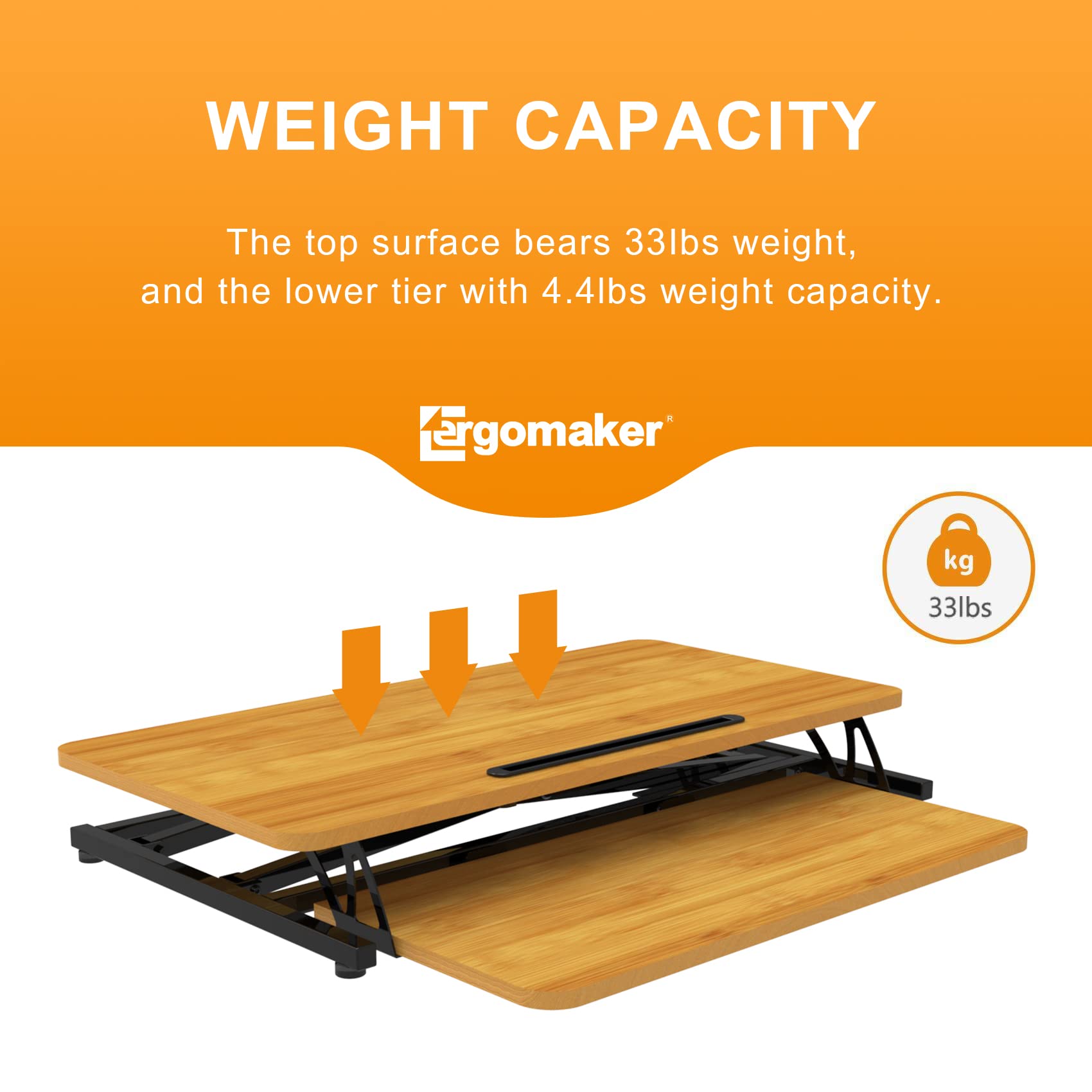 ERGOMAKER Height Adjustable Standing Desk Converter - 81cm (32 Inch) Wide Platform Tabletop Workstation - Quick Sit to Stand Desk Riser for Dual