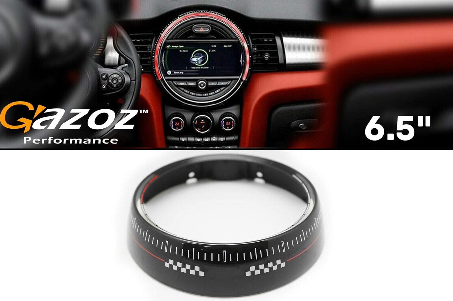 GAZOZ PERFORMANCE 6.5" Interior Center Multimedia Screen Frame Cover for Mini Cooper S F55 F56 F57