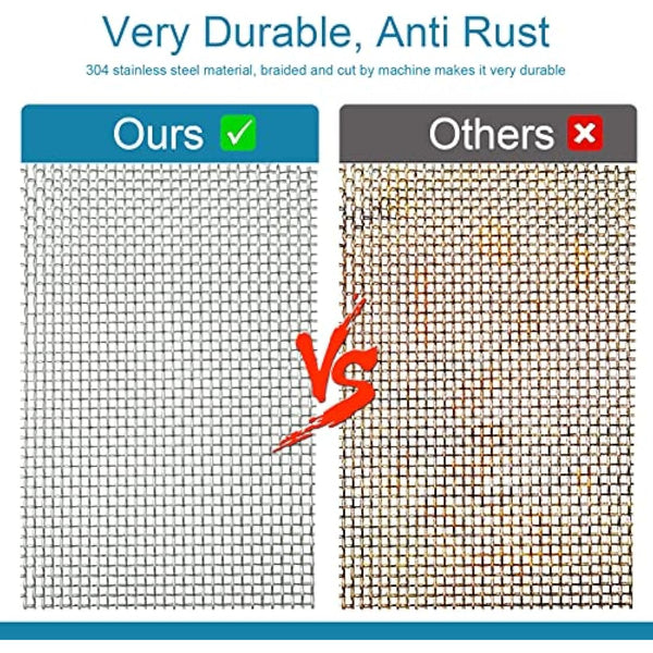 304 Stainless Steel Mesh Roll Large Size, Rodent Proof Metal Wire Mesh Panels 20 Mesh, Mouse Insect Mesh for Vents Cover, Air Brick, Home, Kitchen, Garden, 2 Metre x 300mm