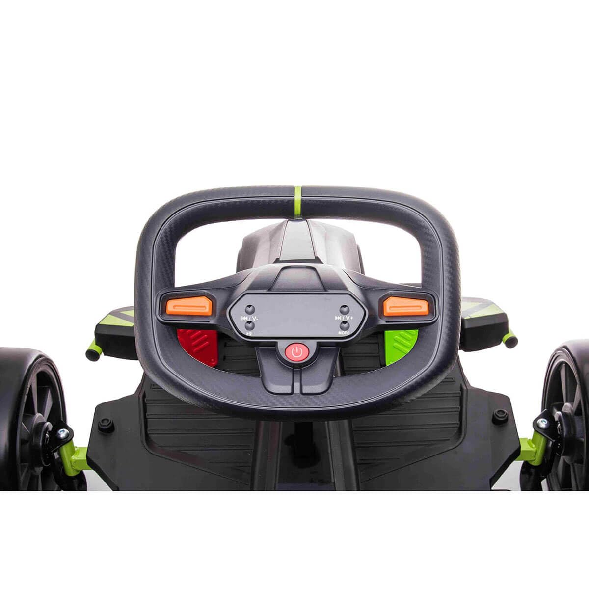 Drift Racer 24V Electric Ride On Go Kart┃Drift Go Kart┃Electronic and Mechanical Brakes┃Racing steering wheel┃Variable Speed┃Rear slick drift wheels┃LED Light┃OutdoorToys┃2 Colour Options┃Black┃