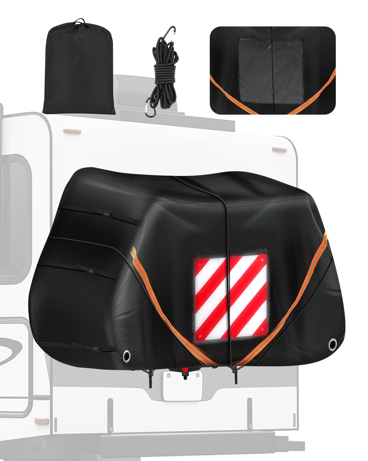 SUPAREE 3 Bikes Bicycle Covers Outdoor Storage Bike Cover Waterproof Bike Covers for Transport 3 Bikes 420D Oxford Heavy Duty for Motorhome Caravan